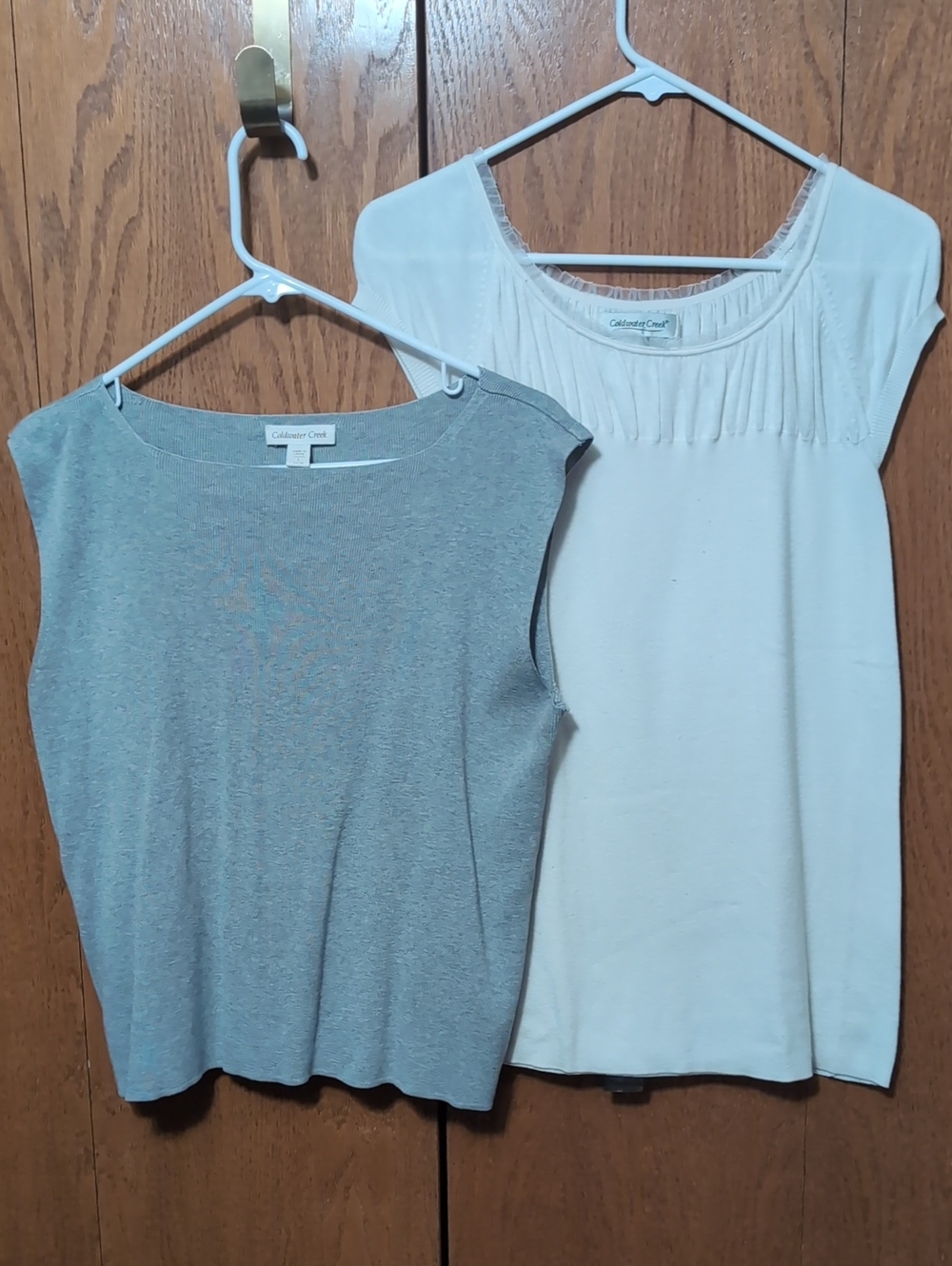 Coldwater Creek Gray and White Women's Tank Tops - Duo Pack